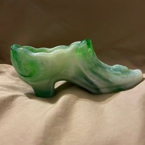 Vintage glass shoe